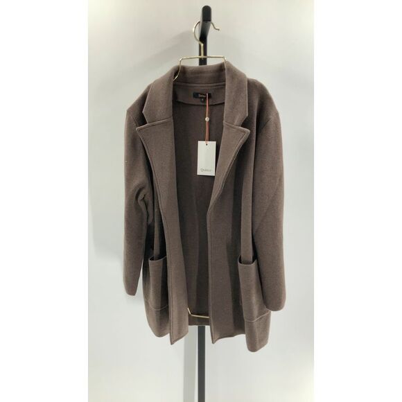 Quince Womens 100% Organic Cotton Knit Blazer Heather Brown S - Picture 1 of 2